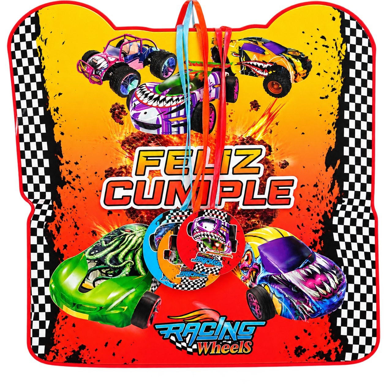 Piñata Racing Wheels Feliz cumple