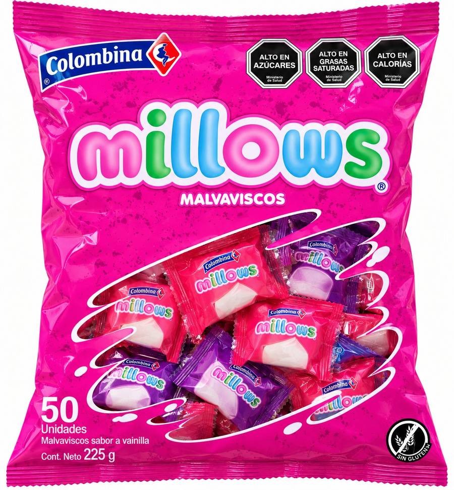 Malvaviscos Millows Colombina Vainilla - Bolsa 50 unidades